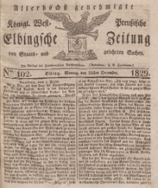 Elbingsche Zeitung, No. 102 Montag, 21 Dezember 1829