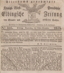 Elbingsche Zeitung, No. 105 Donnerstag, 31 Dezember 1829