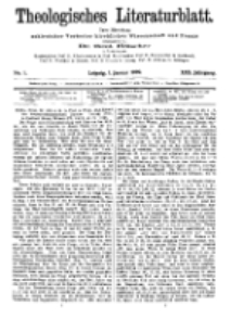 Theologisches Literaturblatt, 1. Januar 1909, Nr 1.