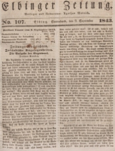 Elbinger Zeitung, No. 107 Sonnabend, 9. September 1843
