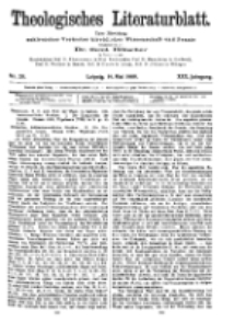 Theologisches Literaturblatt, 14. Mai 1909, Nr 20.