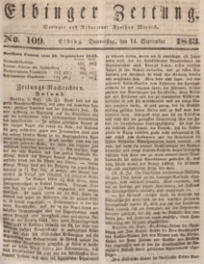 Elbinger Zeitung, No. 109 Donnerstag, 14. September 1843