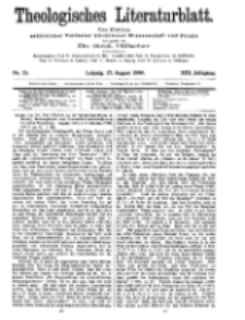 Theologisches Literaturblatt, 27. August 1909, Nr 35.