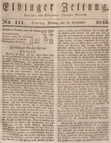 Elbinger Zeitung, No. 110 Sonnabend, 16. September 1843