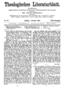 Theologisches Literaturblatt, 1. Oktober 1909, Nr 40.