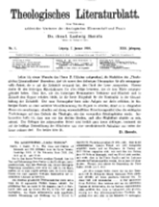 Theologisches Literaturblatt, 7. Januar 1910, Nr 1.