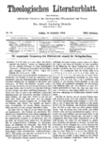 Theologisches Literaturblatt, 16. September 1910, Nr 19.