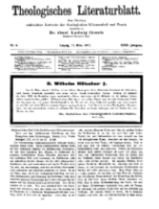 Theologisches Literaturblatt, 17. März 1911, Nr 6.
