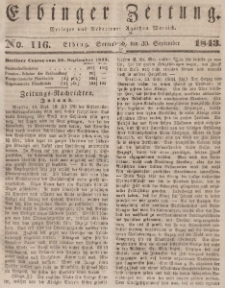 Elbinger Zeitung, No. 116 Sonnabned, 30. September 1843