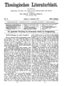 Theologisches Literaturblatt, 15. September 1911, Nr 19.