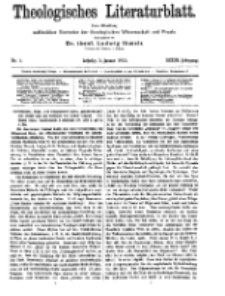 Theologisches Literaturblatt, 5. Januar 1912, Nr 1.