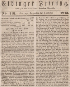 Elbinger Zeitung, No. 118 Donnerstag, 5. Oktober 1843