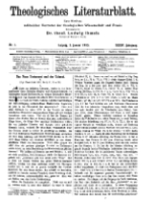 Theologisches Literaturblatt, 3. Januar 1913, Nr 1.