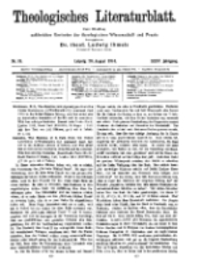 Theologisches Literaturblatt, 28. August 1914, Nr 18.