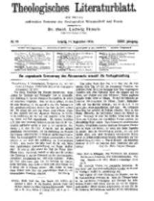 Theologisches Literaturblatt, 11. September 1914, Nr 19.