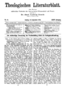 Theologisches Literaturblatt, 10. September 1915, Nr 19.
