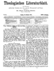 Theologisches Literaturblatt, 22. Oktober 1915, Nr 22.