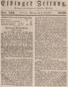 Elbinger Zeitung, No. 132 Montag, 6. November 1843