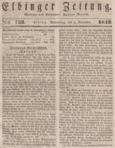 Elbinger Zeitung, No. 133 Donnerstag, 9. November 1843