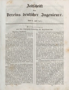 Zeitschrift des Vereins deutscher Ingenieure, Bd. V, 1861, H. 7-8.