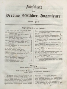 Zeitschrift des Vereins deutscher Ingenieure, Bd. V, 1861, H. 9.