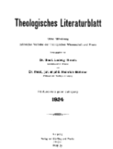 Theologisches Literaturblatt, 1924 (Inhaltsverzeichniß)