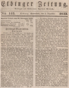 Elbinger Zeitung, No. 143 Sonnabend, 2. Dezember 1843
