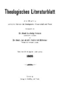 Theologisches Literaturblatt, 1925 (Inhaltsverzeichniß)