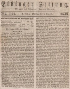 Elbinger Zeitung, No. 144 Montag, 4. Dezember 1843