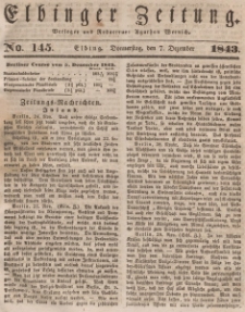 Elbinger Zeitung, No. 145 Donnerstag, 7. Dezember 1843