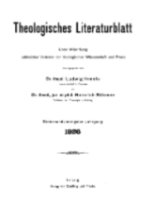 Theologisches Literaturblatt, 1926 (Inhaltsverzeichniß)