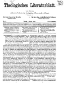 Theologisches Literaturblatt, 1. Januar 1926, Nr 1.