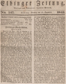 Elbinger Zeitung, No. 147 Montag, 11. Dezember 1843