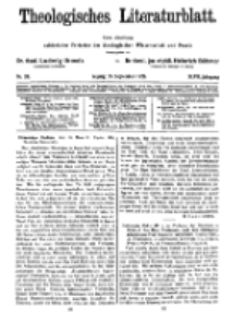 Theologisches Literaturblatt, 24. September 1926, Nr 20.