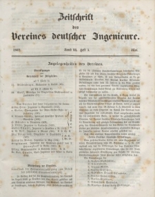 Zeitschrift des Vereins deutscher Ingenieure, Bd. VI, Mai 1862, H. 5.