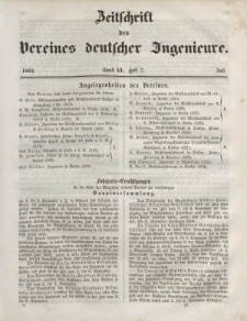 Zeitschrift des Vereins deutscher Ingenieure, Bd. VI, Juli 1862, H. 7.