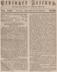 Elbinger Zeitung, No. 149 Sonnabend, 16. Dezember 1843