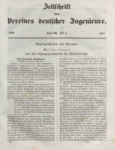 Zeitschrift des Vereins deutscher Ingenieure, Bd. VII, April 1862, H. 4.
