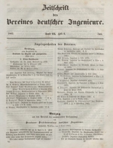 Zeitschrift des Vereins deutscher Ingenieure, Bd. VII, Juni 1862, H. 6.