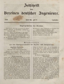 Zeitschrift des Vereins deutscher Ingenieure, Bd. VII, September 1862, H. 9.
