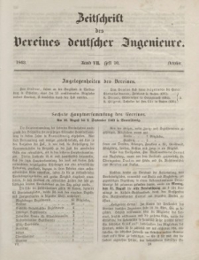 Zeitschrift des Vereins deutscher Ingenieure, Bd. VII, Oktober 1862, H. 10.