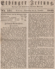Elbinger Zeitung, No. 151 Donnerstag, 21. Dezember 1843