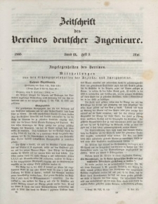 Zeitschrift des Vereins deutscher Ingenieure, Bd. IX, Mai 1865, H. 5.