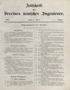 Zeitschrift des Vereins deutscher Ingenieure, Bd. X, Januar 1866, H. 1.