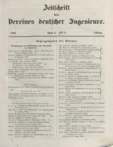 Zeitschrift des Vereins deutscher Ingenieure, Bd. X, Februar 1866, H. 2.