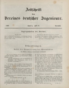 Zeitschrift des Vereins deutscher Ingenieure, Bd. X, Dezember 1866, H. 12.