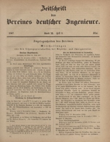 Zeitschrift des Vereins deutscher Ingenieure, Bd. XI, Mai 1867, H. 5.