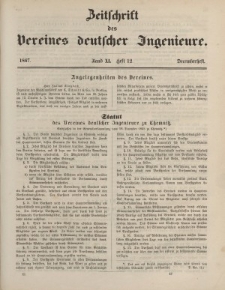Zeitschrift des Vereins deutscher Ingenieure, Bd. XI, Dezember 1867, H. 12.