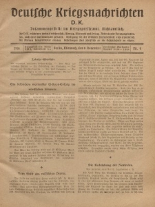 Deutsche Kriegsnachrichten (D.K.), Mittwoch, 8. November 1916, Nr 4.
