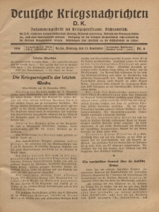 Deutsche Kriegsnachrichten (D.K.), Montag, 13. November 1916, Nr 6.